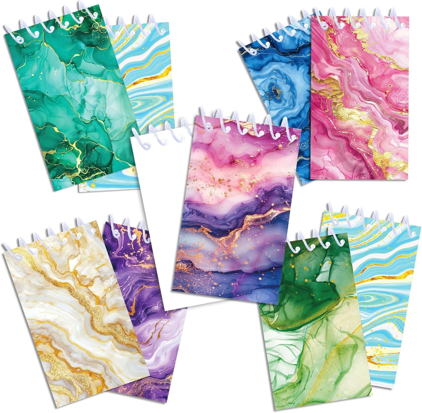 24 Pcs Marble Mini Pocket Notebooks 2.36 x 3.94 Inch Colorful Marble Pattern Small Notepads Marbles Gilding Them Birthday Party Favors Gift for Office Teacher Classroom Rewards
