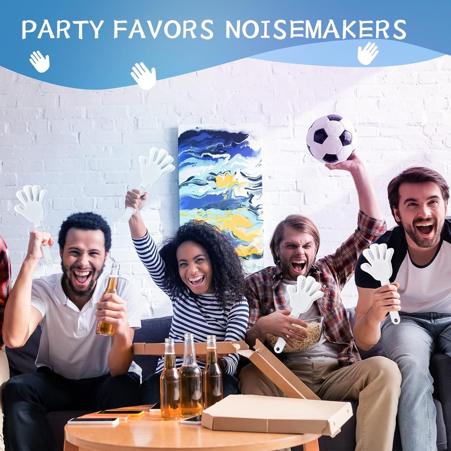 24 Pcs Orange Hand Clappers 7.5 Inch Clappers Noisemakers Noise Makers Party Favors Plastic Party Clapper for Sporting Events Cheers Ball Dance Basketball Football Noisemakers（Orange）