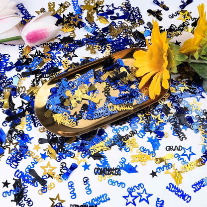 Gold and Black Graduation Confetti 2026, 1000 Pcs Congrats Grad Confetti Class of 2026 Party Table Centerpiece for 2026 Graduation Party Decorations