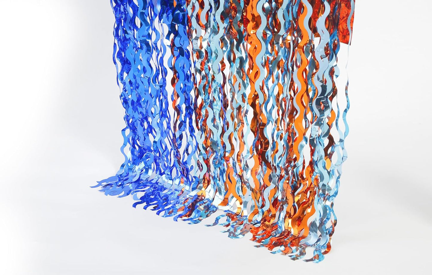 3 Pack Colorful Foil Fringe Curtain Backdrop - 6.6 x 3.3 ft Wavy Rainbow Tinsel Backdrop Curtain Metallic Streamers Iridescent Holiday Photo Booth Party Decorations