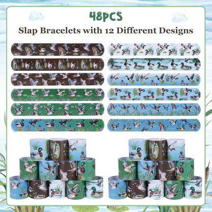 Serencatcher 48pcs Slap Bracelets Party Favors for Birthday Baby Shower Party Supplies Gifts