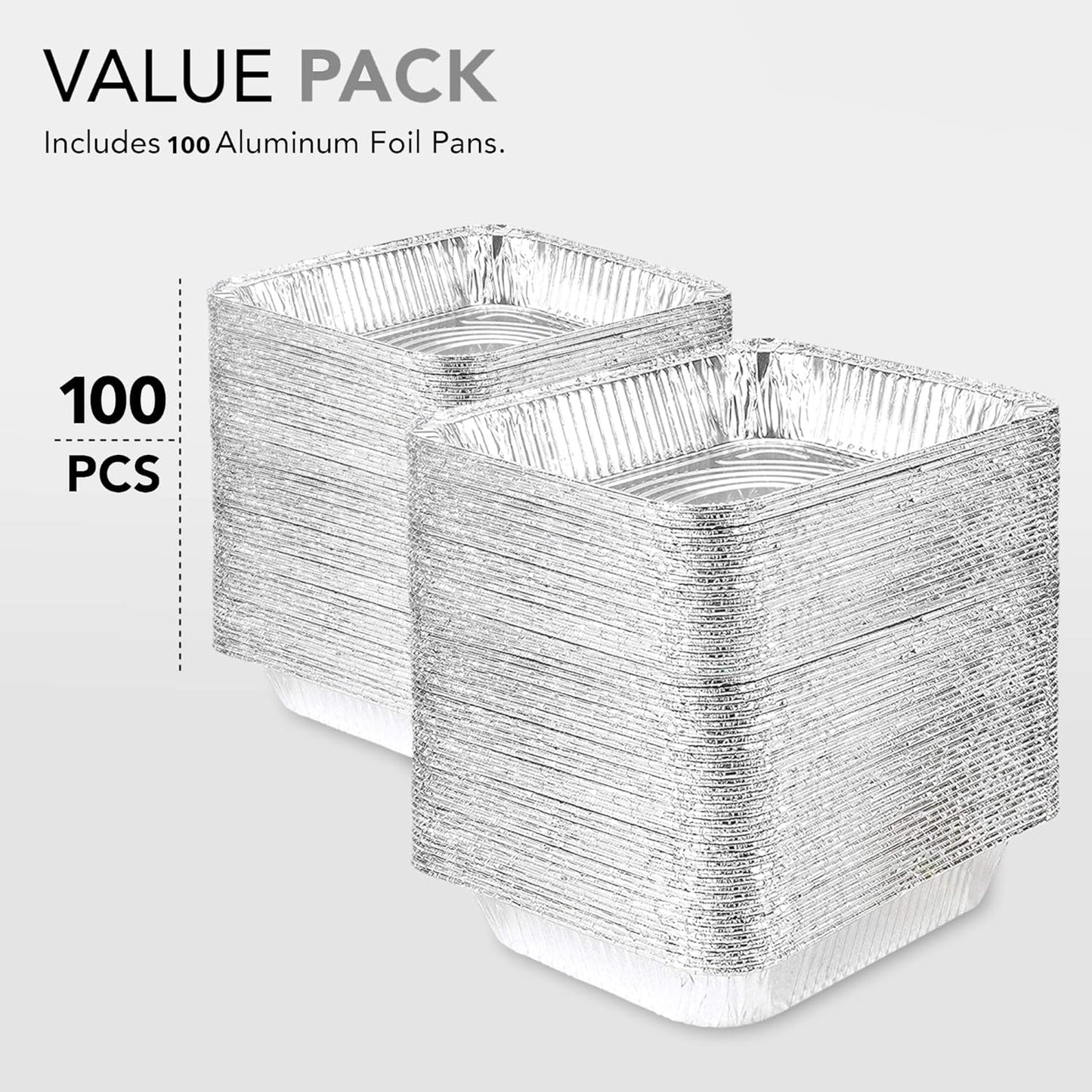 Stock Your Home Aluminum Pans 9x13 Disposable Foil Pans (30 Pack) - Half Size Steam Table Deep Trays - Tin Foil Pans Great for Cooking, Heating, Storing, Prepping Food