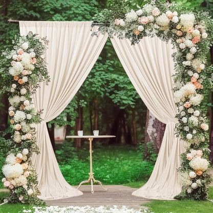 MEETSKY Black Backdrop Curtains for Parties - 10ft x 8ft Party Photo Background Curtain Rod Pocket Fabric Drapes Panels for Boys Birthday Holiday Home Halloween Decoration, 5ft x 8ft, 2 Panels
