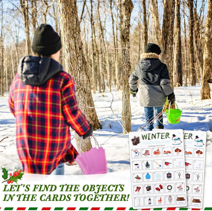 Hoolerry 30 Pcs Nature Scavenger Hunt for Kids Road Trip Game Car Spring Summer Easter Scavenger Hunt Cards Travel Activities Camping Games Outdoor Indoor Seek Activity for Kids Adults(Nature)