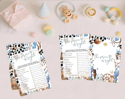 Cowboy Baby Shower Bingo Game, Pack of 30 Game Cards, Wild West Rodeo Shower Game, Gender Reveal Party Decorations, Gender Neutral - KR59