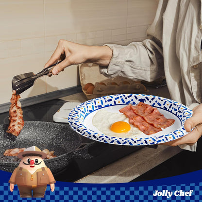 JOLLY CHEF 300 Count 8.5 Inch Paper Plates, Soak-Proof, Cut Proof, Disposable Heavy Duty Plates for Everyday Use, Picnic, Family Gatherings, Parties