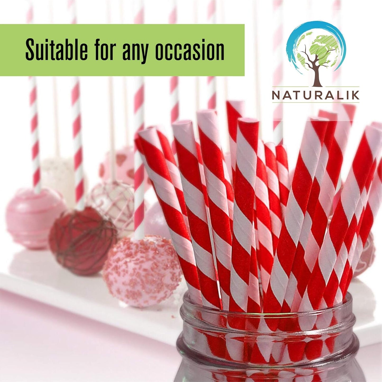 Naturalik 300/1000-Pack Extra Durable Brown Paper Straws Biodegradable- Premium Toxin Free Paper Straws Bulk- Drinking Straws for Juices, Restaurants and Party supplies, 7.7" (Brown, 300ct)