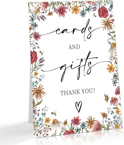 Wild Flower Audio Guest Book Sign, Baby in Bloom Love is in Bloom Decorations, Bridal Shower Baby Shower Wedding Signs for Reception, Floral Party Table Decor, 8 x 11 Inch