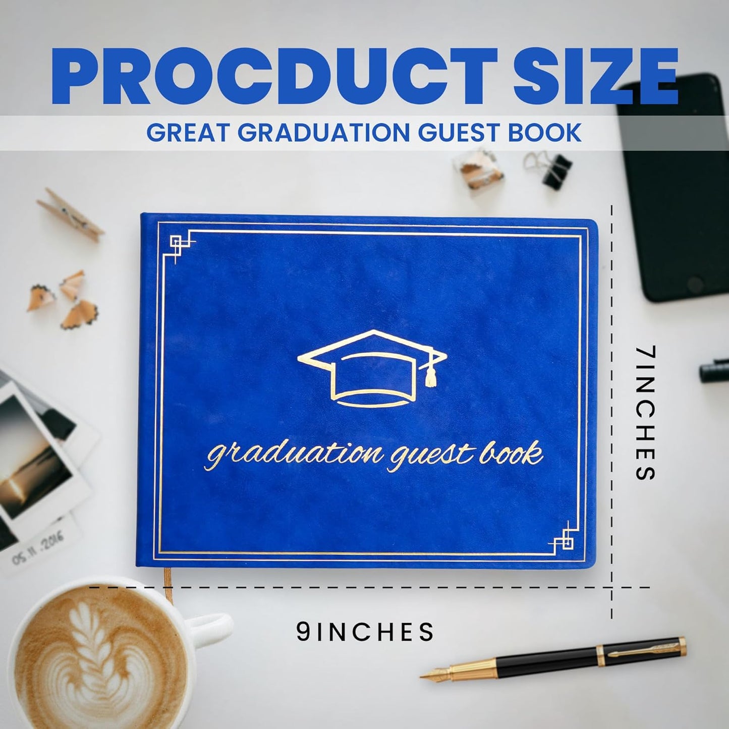 2026 Graduation Guest Book - Elegant 7x9 Inch White, Graduation Memory Book 2026 with Premium 120 Pages, 2026 Graduation Guest Sign in Book for College Graduates (Classic Graduation Gift)