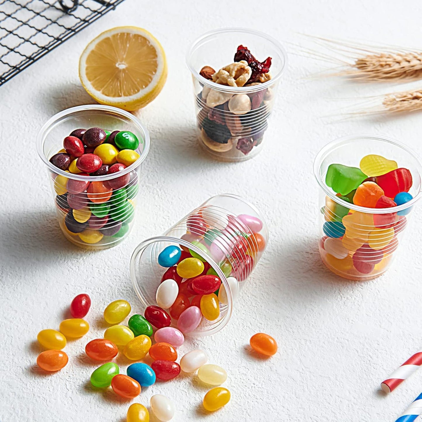 Lilymicky 500 Pack 9 oz Clear Plastic Cups, Disposable Drinking Cups, Plastic Party Cups for Birthday Parties, Picnics, Ceremonies, and Any Events