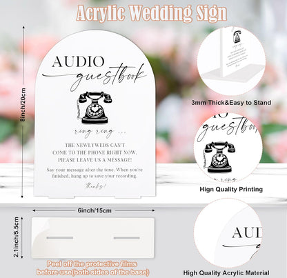 Sign Our Bible Wedding Sign, White Acrylic Wedding Guest Book Sign, Bridal Shower Decor, Elegant Arch Acrylic Table Top Signs for Reception Marriage Engagement Party Decorations