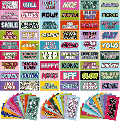 AceOrbit 64 Designs Funny Photo Booth Prop for All Occasion Double Sided 11x5.5'' Photobooth Props Sign Decor DIY Waterproof Selfie Sign for Wedding Graduate Birthday Party Supplies(Classic Style)