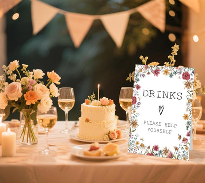 Wild Flower Audio Guest Book Sign, Baby in Bloom Love is in Bloom Decorations, Bridal Shower Baby Shower Wedding Signs for Reception, Floral Party Table Decor, 8 x 11 Inch