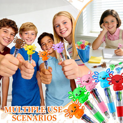 CZWZ 20Pcs Mini Multicolor Pens in One 4-in-1 Cute Pens Bulk for Kids, Fun Kawaii Ballpoint Pens for Birthdays and Children's Party Favors Gifts Teacher School Supplies