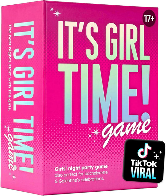 It’s Girl Time - Girls Night Card Game for Bachelorette, Galentines or Ladies Night - 240 Sweet & Sassy Questions with Challenges - Fun Party Game for Adults 17+
