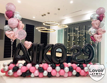 Lovoir 40 Inch Large Black Letter A Balloons Big Size Jumbo Mylar Foil Helium Balloon for Birthday Party Celebration Decorations Alphabet Black A