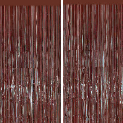 GCB 2Pack Black Metallic Tinsel Foil Fringe Curtains, Black Foil Curtain Backdrop, Photo Booth Props for Birthday Wedding Baby Shower Bachelorette Xmas Celebration Party Decorations Door Streamers
