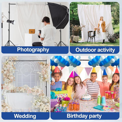 12 x 10ft Photo Video Studio Heavy Duty Backdrop Stand, Adjustable Photography Background Support Systemt Kit with Shock-Proof Spring, Carrying Bag, 6 Clamps