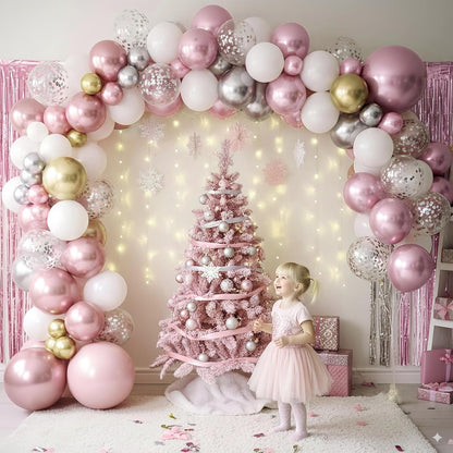 Sage Green and Dusty Pink Balloons, Retro Pink Muted Green White Gold Baby in Bloom Balloons for Girls Women Floral Fairy Wildflower Camping Birthday Woodland Baby Shower Garden Tea Party Decorations