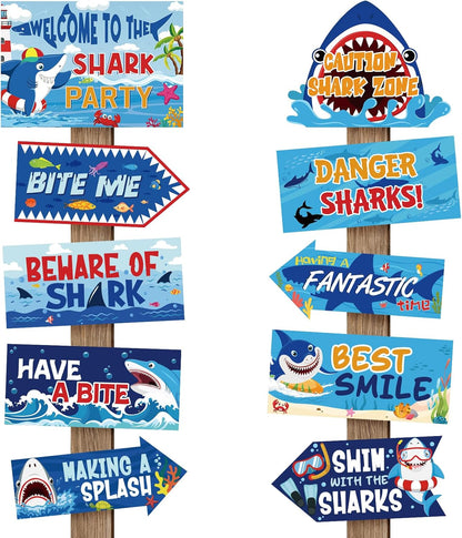 20 Pcs Luau Party Decorations Welcome Sign Summer Hawaiian Directional Signs Tropical Hawaiian Themed Birthday Decorations Luau Tiki Party Supplies with 2 Sheet Letter Stickers