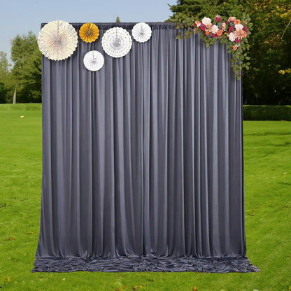 10 ft x 10 ft Wrinkle Free White Backdrop Curtains for Wedding Parties, Polyester Photography Backdrop Drapes for Birthday Parties Stage Backdrop Stand, 2 Panels 5x10FT Background Curtains
