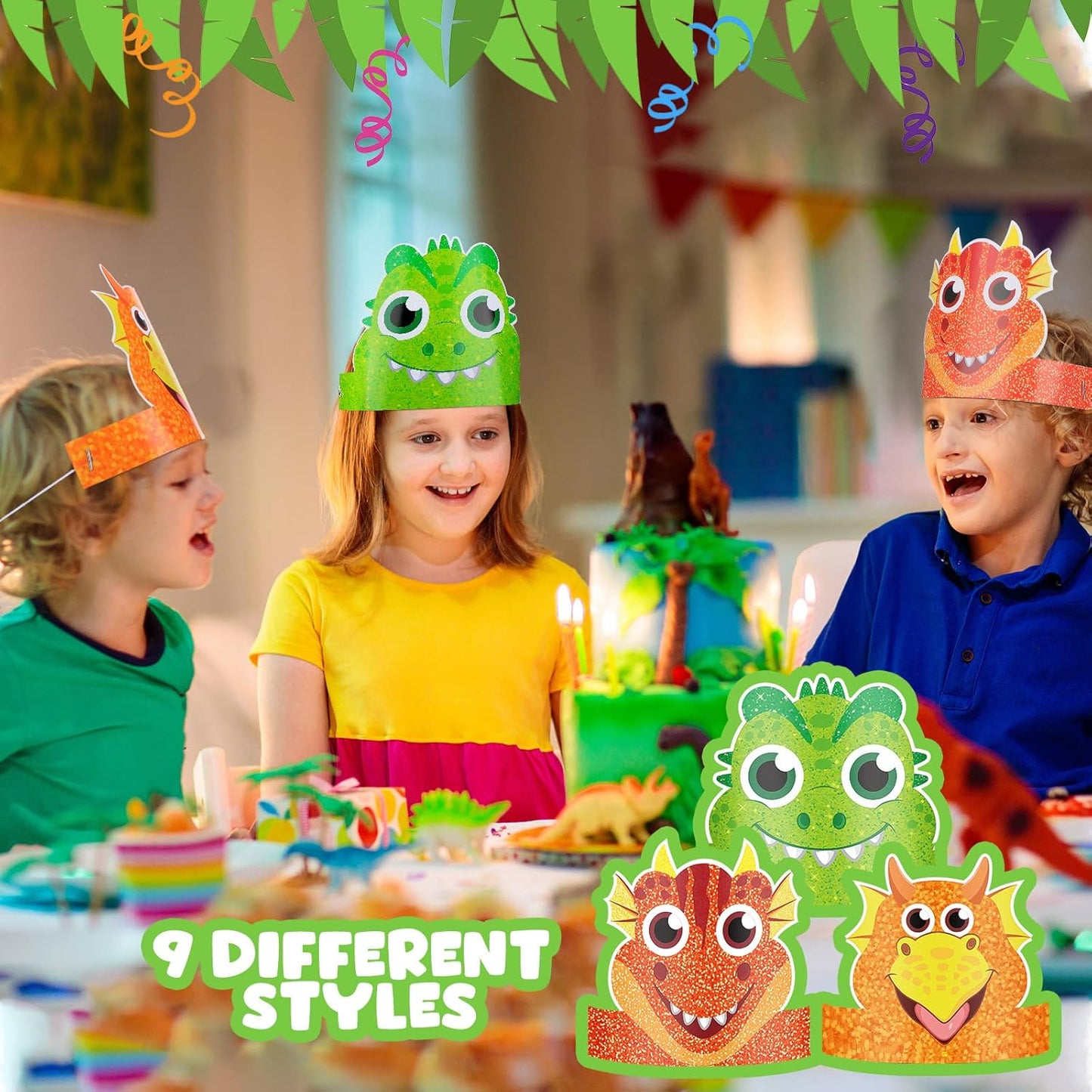 Gersoniel 24 Pcs Party Hats for Kids Paper Headbands Crown for Boys Girls, Birthday Party Decoration Favors