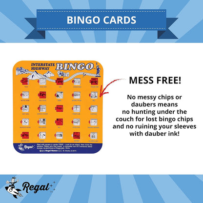 Regal Games Finger-Tip Shutter Bingo Cards with Sliding Windows - Auto Bingo Game Set - Assorted Travel Game for Adults & Kids - Reusable, No Chips & Daubers Needed - 4 Packs - Green