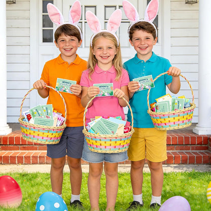 AhfuLife Easter Egg Scavenger Hunt Clue Cards for Family Friends, 27 Cards Set with Clues, Rules, Answers, Winner Cards for Easter Party Activities, Games Indoor, Easter Party Decorations Supplies