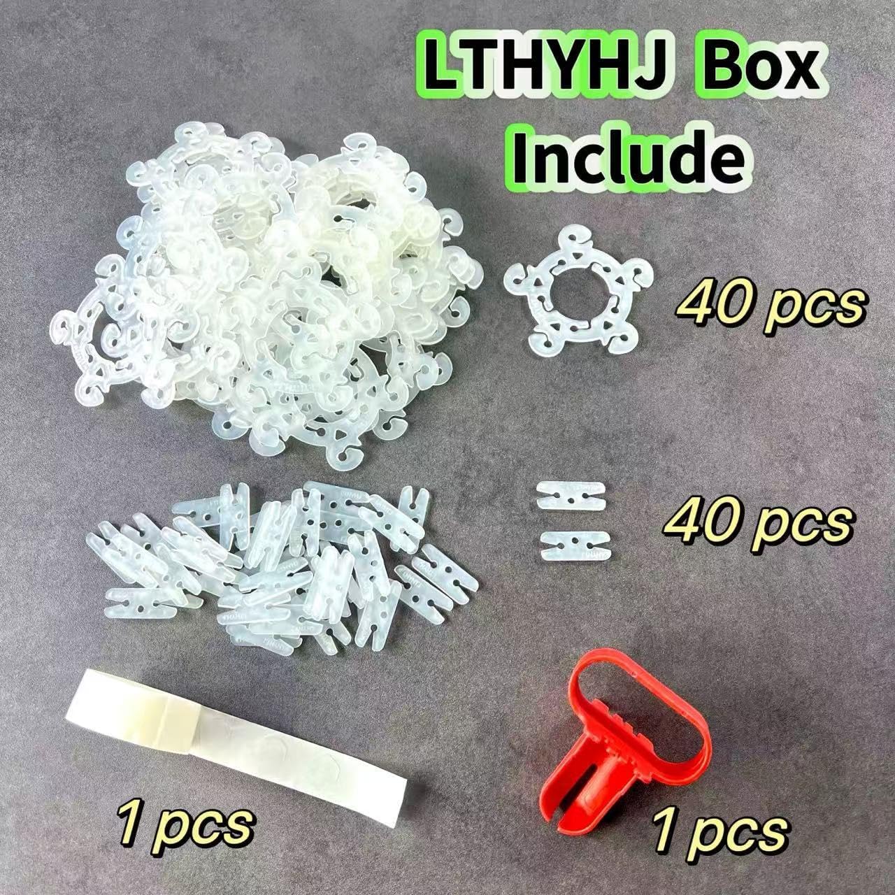 80 Balloon Clips and 100 Dots Glue Points and a Tie, Connector, for wedding, parties, etc. Arch tool