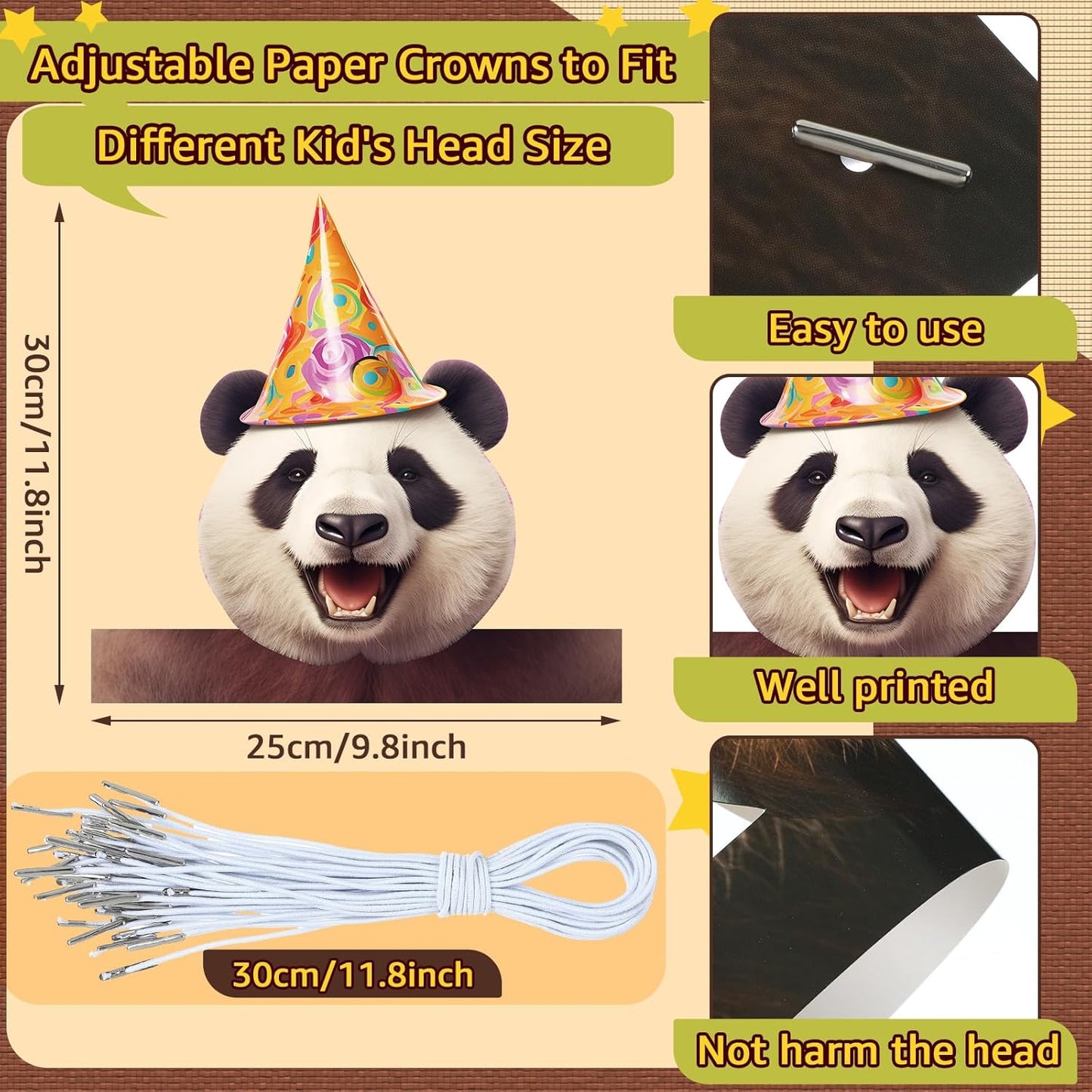 Gersoniel 24 Pcs Party Hats for Kids Paper Headbands Crown for Boys Girls, Birthday Party Decoration Favors