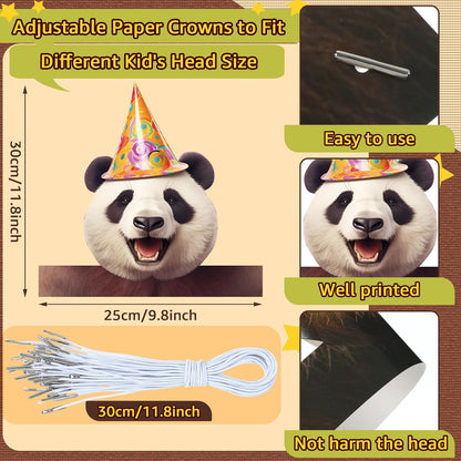 Gersoniel 24 Pcs Party Hats for Kids Paper Headbands Crown for Boys Girls, Birthday Party Decoration Favors
