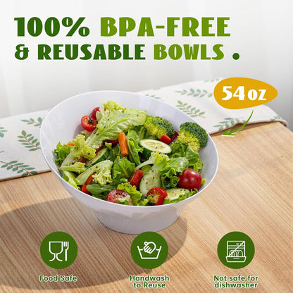 Liacere 54 OZ Clear Plastic Serving Bowls - 16PCS Angled Serving Bowls - Disposable Bowl for Candy Chip - Party Table Salad and Fruit，Can be Used Weddings and Gatherings＆ New Year