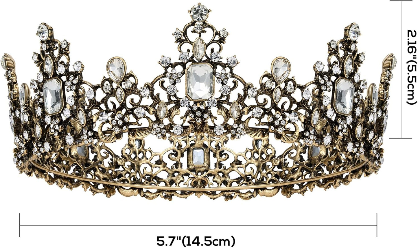 SWEETV Queen Crown for Women - Baroque Wedding Tiaras and Crowns,Jeweled Tiara Crown,Prom Birthday Halloween Hair Accessories