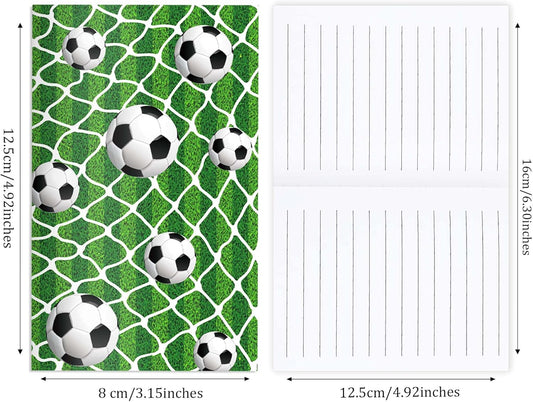 OXYLIPO 24 Pcs Sports Party Favors Soccer Mini Notepads Soccer Notebooks- Spiral Journal Notebooks with Soccer Theme Designs, Teacher School Classroom Reward Supplies for Teens Boys Girls