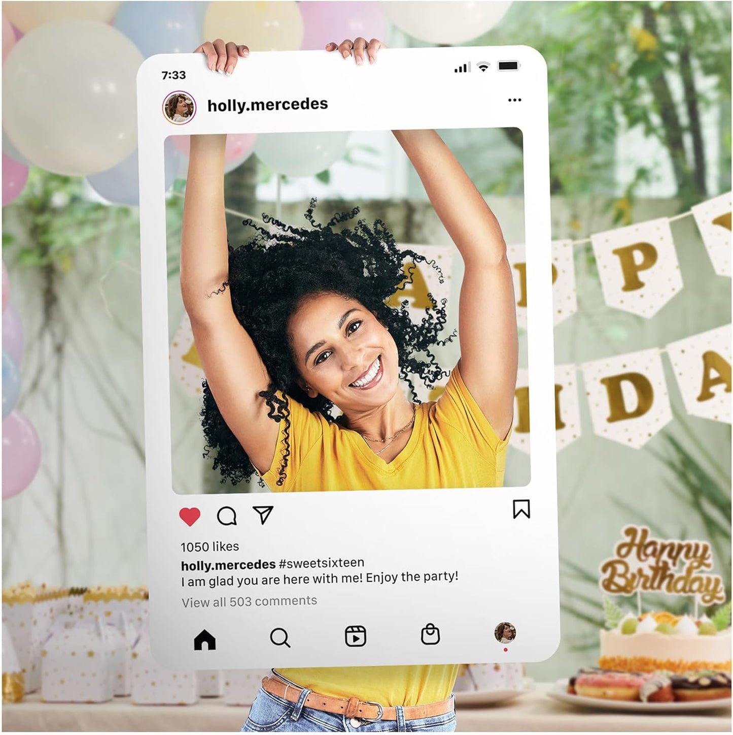 SPEEDYORDERS Social Media Photo Booth Prop - Custom Instagram Photo Booth Frame - Customized Insta Giant Selfie Frame - IG Frame For Fun Social Media Posts