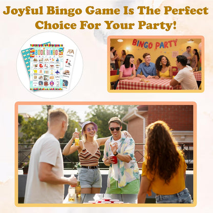 Book Bingo Game, Reading Party Bingo Cards Set, Read Themed Party Games Supplies for Book Lovers, Adults Family Friends Holiday Activities Favors Decorations for 24 Player, 01