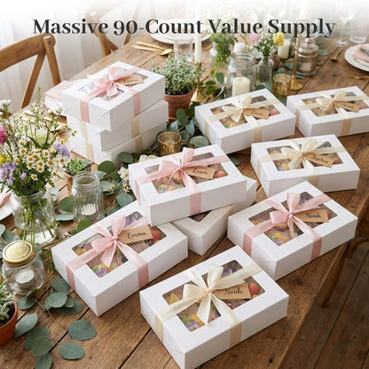 VGOODALL 6PCS White Cupcake Boxes, 6 Count Cupcake Containers with Window Holding 36 Pastry Box for Birthday Holiday Party Bakery Supplies