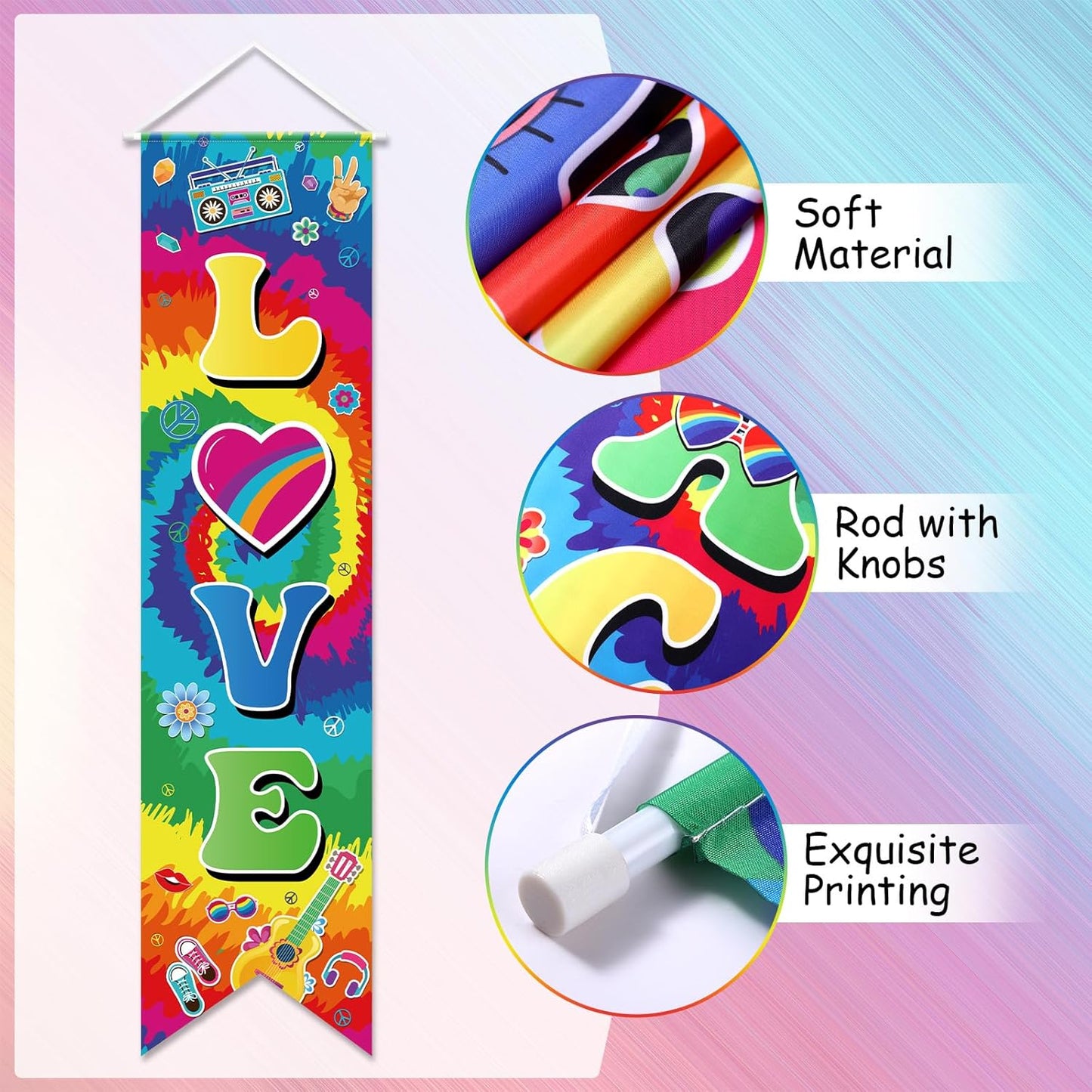 Chiisong 3 Pcs Neon Banner Party Decorations Let's Glow Banner Glow in the Dark Porch Sign Welcome Birthday Porch Sign for Neon Birthday Party Supplies Club Halloween Classroom Decorations