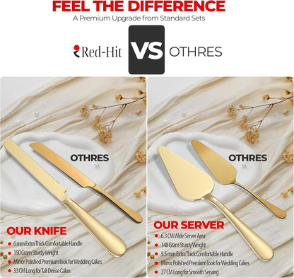 Cake Cutting Set for Wedding Cake Knife and Server Set, Cake Cutter and Pie Spatula, Cake Server and Knife Set of 2