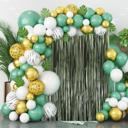 Voircoloria 3 Pack 3.3x8.2 Feet Gold Foil Fringe Backdrop Curtains, Tinsel Streamers, Fringe Backdrop for 2025 New Years Eve, Graduation, Birthday, Baby Shower, Gender Reveal, Disco Party - Colors A