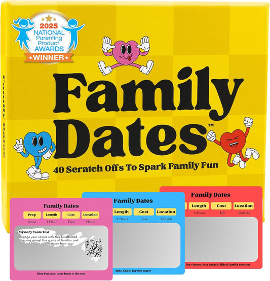 Happy Duo Family Dates 40 Scratch Off Cards – Summer Activities for Kids & Tween from Kids – Family Games for All Ages