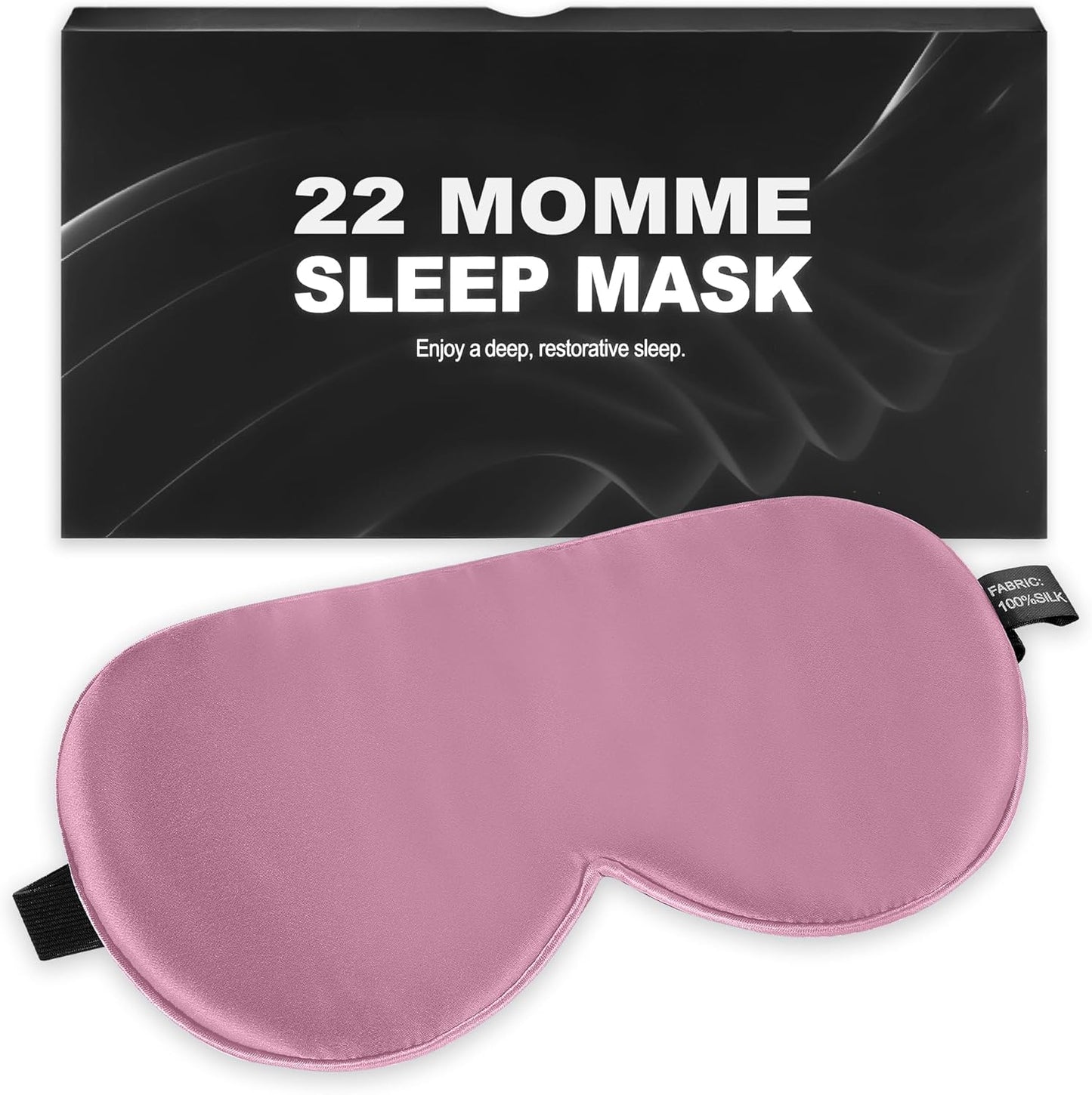 Silk Eye Mask with Adjustable Strap, Satin Blackout Sleeping Mask for Men&Women, Comfortable Blindfold Eyeshade for Night Sleep(Blue)
