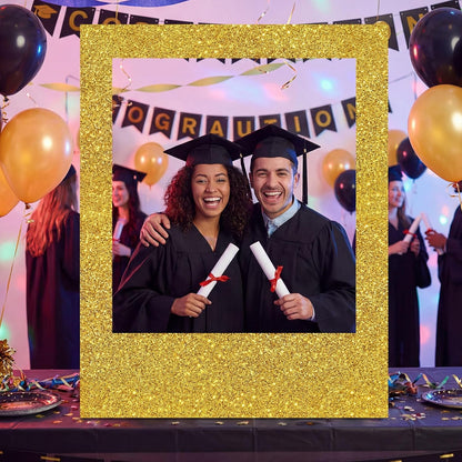 Beeveer 32 x 24 Inch Photo Booth Selfie Frame Prop Booth for Birthday Event Parties Large Blank DIY Cutout Props for Funny Decoration Christmas, Holiday Supplies