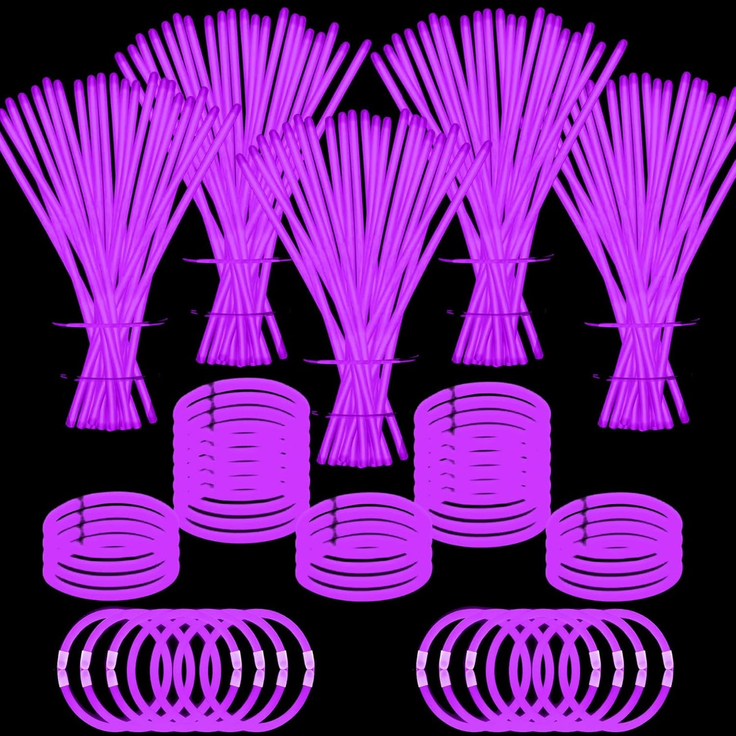 500 PCS White Glow Stick Bracelets Necklaces 8" Glowsticks with Connectors Bulk Glow in The Dark Party Supplies Light Up Neon Party Favor for Christmas NewYear Valentine’s Day Wedding