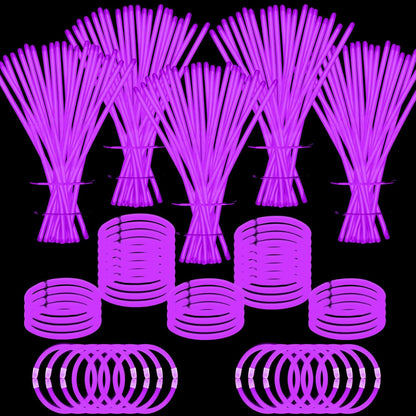 500 PCS White Glow Stick Bracelets Necklaces 8" Glowsticks with Connectors Bulk Glow in The Dark Party Supplies Light Up Neon Party Favor for Christmas NewYear Valentine’s Day Wedding