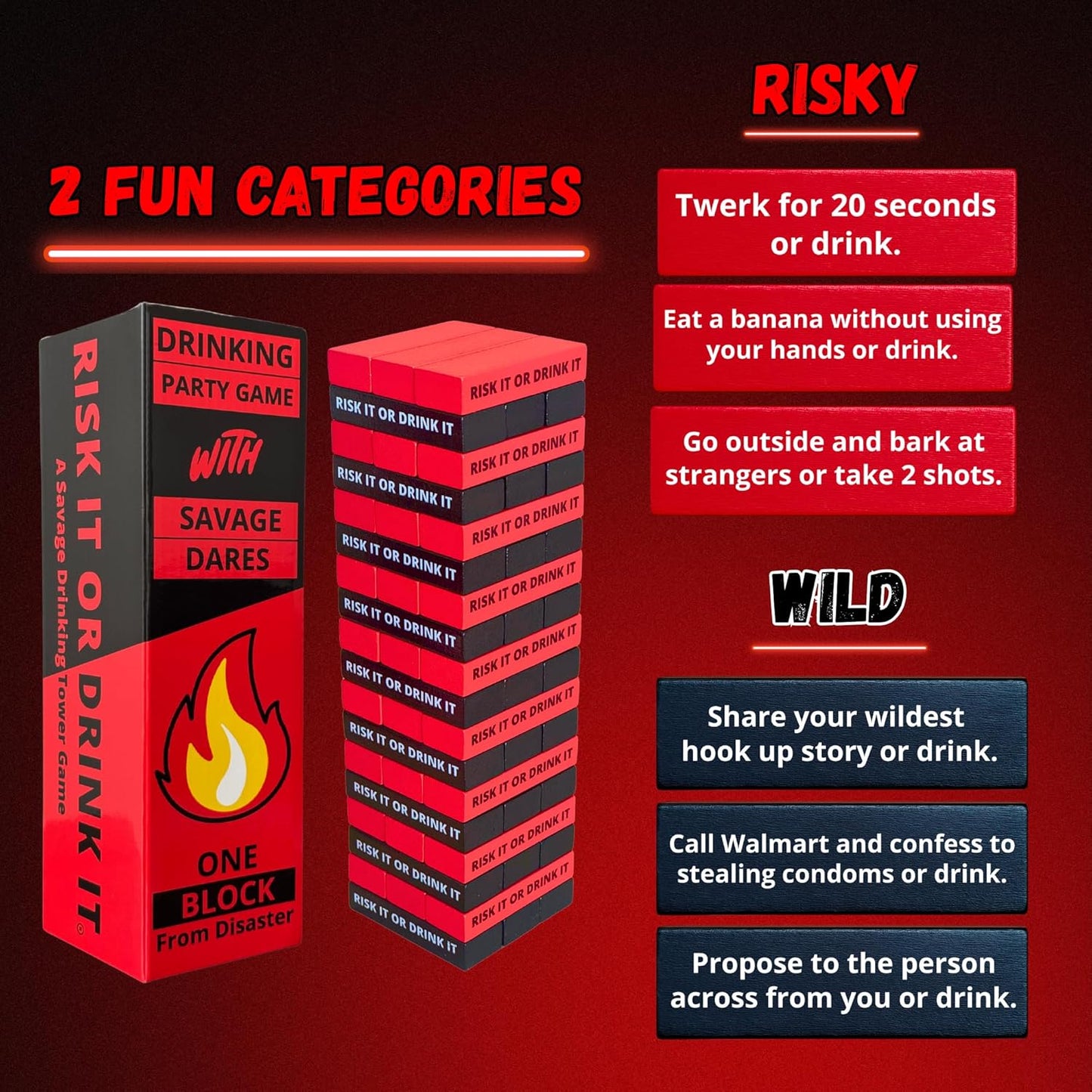 | Fun Drinking Game for Adults: 150 Hilarious Dares & Risky Questions | Adult Party Games for Block Party, Pregame, College, Girls Night, Bachelorette