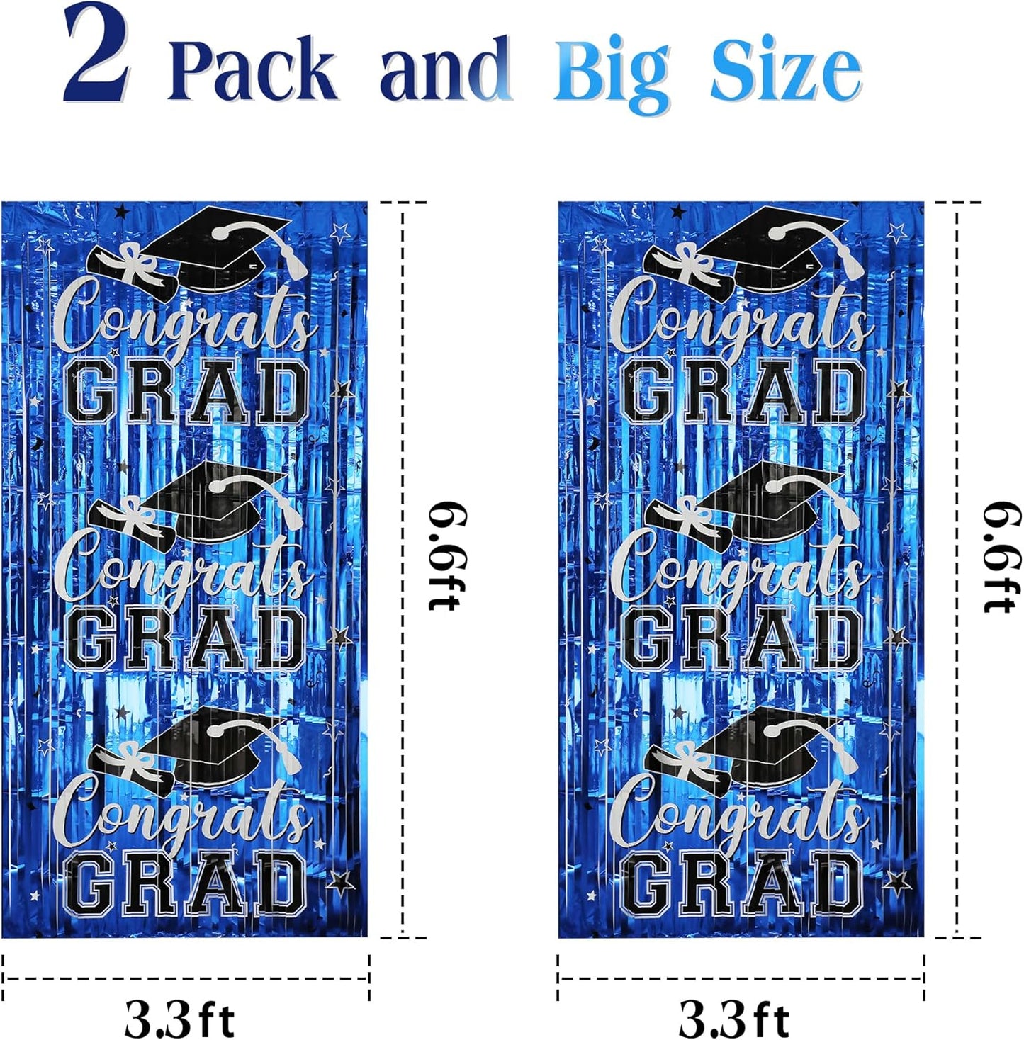 Gradution Party Suppiles Backdrop Decoration 2026, Claas of 2026 Streamer Tinsel Foil Fringe Curtains, Photo Booth Prop Backdrop, Black Grad Photo Backgrounds