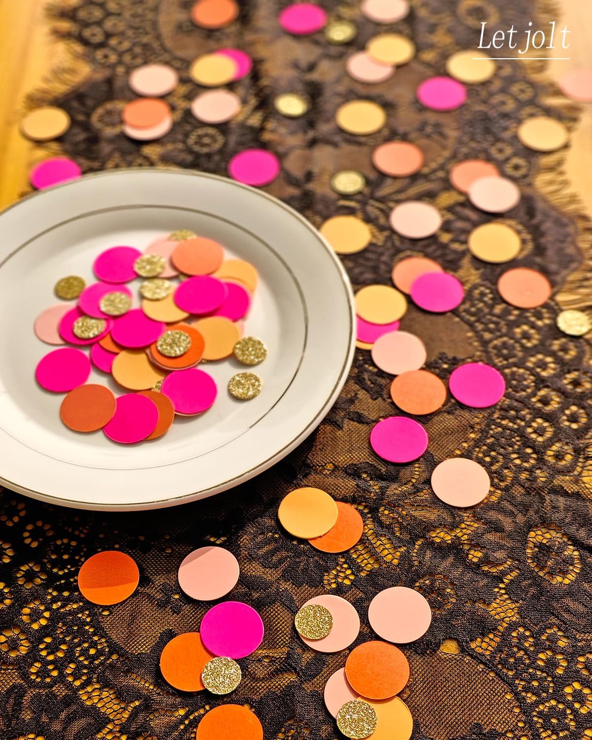 Green Confetti Glitter Golden Greenery Scatter Table Decoration Surprise Paper Craft Anniversary Supplies Birthday Party Bridal Baby Shower Party Wedding Gift Circle Dots Decor 100 Pcs