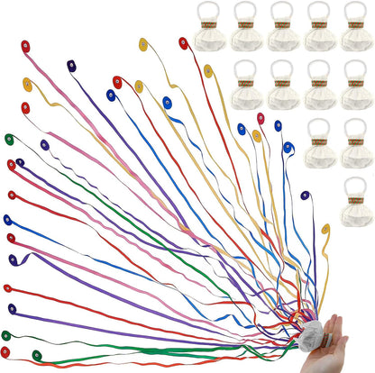 12 pcs Confetti Popper Hand Throw Streamers, No Mess Colorful Streamer Poppers, for Baby Shower, Party Celebrations, Wedding, Birthday (White)