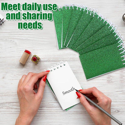 Resurhang 24 Pcs Pink and Green Mini Notepads Bulk Magical Wizard Party Favors Glitter Cover Spiral Notebooks Princess and Witch Party Favors for Birthday Gift School Classroom Rewards Supplies